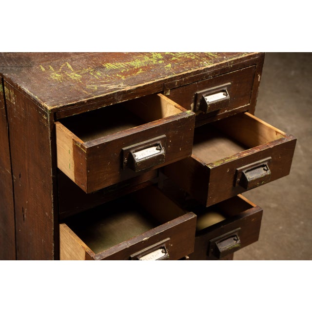 Early 20th Century Antique 12 Drawer Watchmaker's Cabinet For Sale - Image 5 of 5