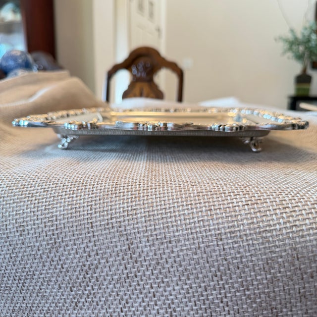 Mid-Century Poole Silver-Plated Footed Serving Tray, Circa 1950, 12” Square For Sale - Image 14 of 14