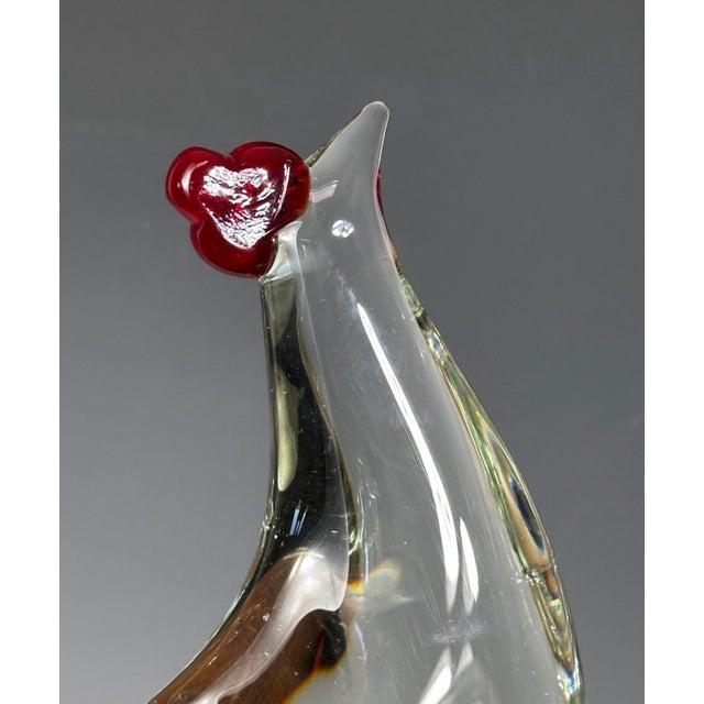 Murano Murano Mid Century Blown Glass Rooster Antonio Da Ros for Cenedese Uranium For Sale - Image 4 of 9