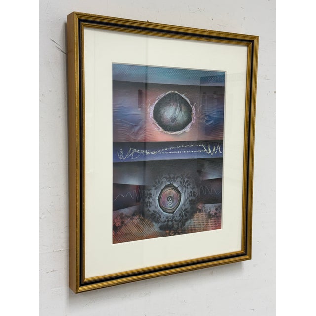 Abstract Circa 2002 Moises Ramos Mixed Media Abstract Painting For Sale - Image 3 of 12