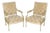 Pair French Louis XVI Style Parcel Gilt Armchairs For Sale