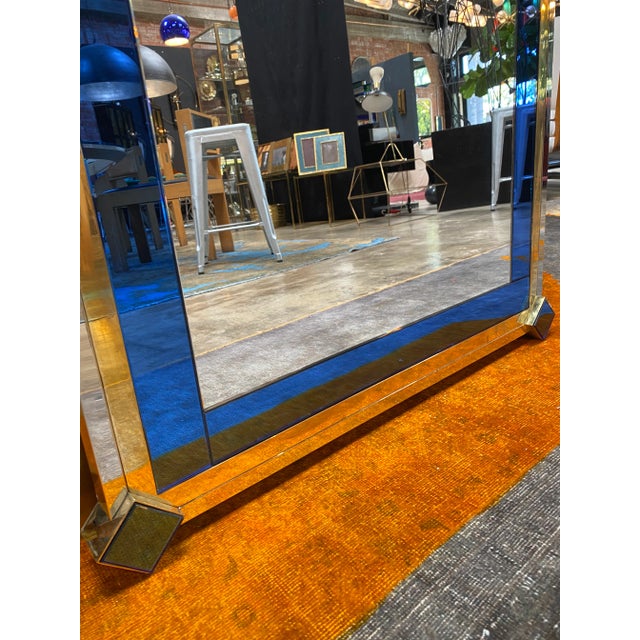 1980s Italian Mid Century Modern Oversized Wall Mirror For Sale - Image 4 of 10