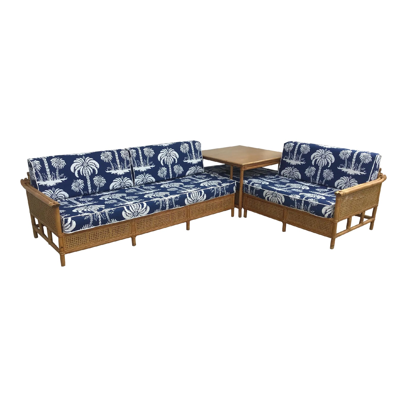 1950s Chinoiserie Bamboo Sectional Sofa Chairish