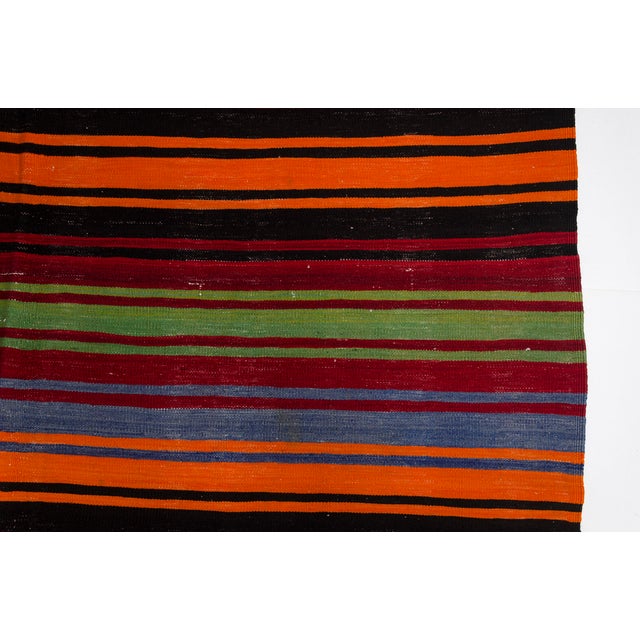 Turkish 1950s Anatolian Handwoven Striped Tribal Runner For Sale - Image 3 of 10