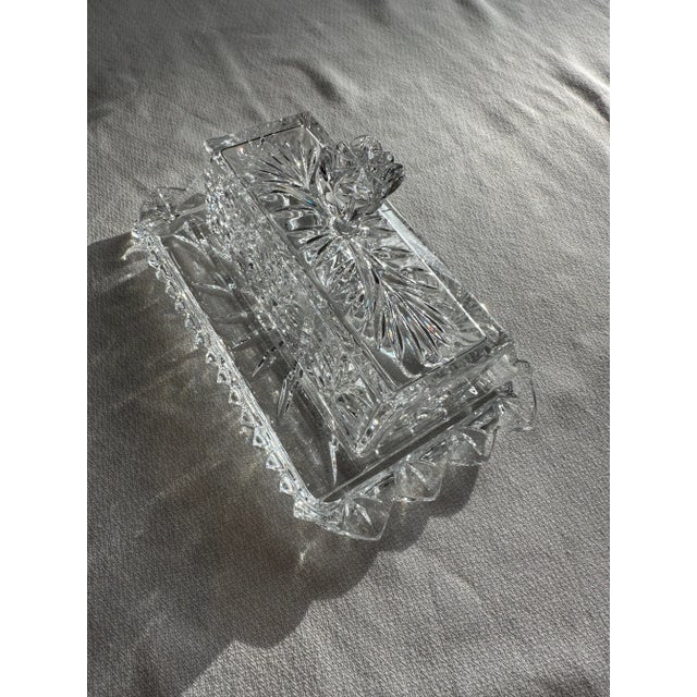 Late 20th Century Crystal Covered Butter Dish With Knives For Sale - Image 4 of 10