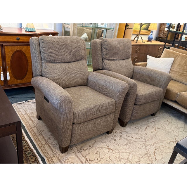 2010s Flexsteel Belle Power Recliner, Granite For Sale - Image 5 of 11