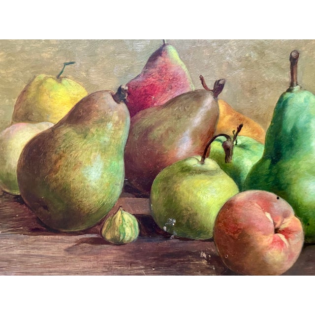 Still Life with Pears, Late 19th Century, Oil Painting For Sale - Image 10 of 12