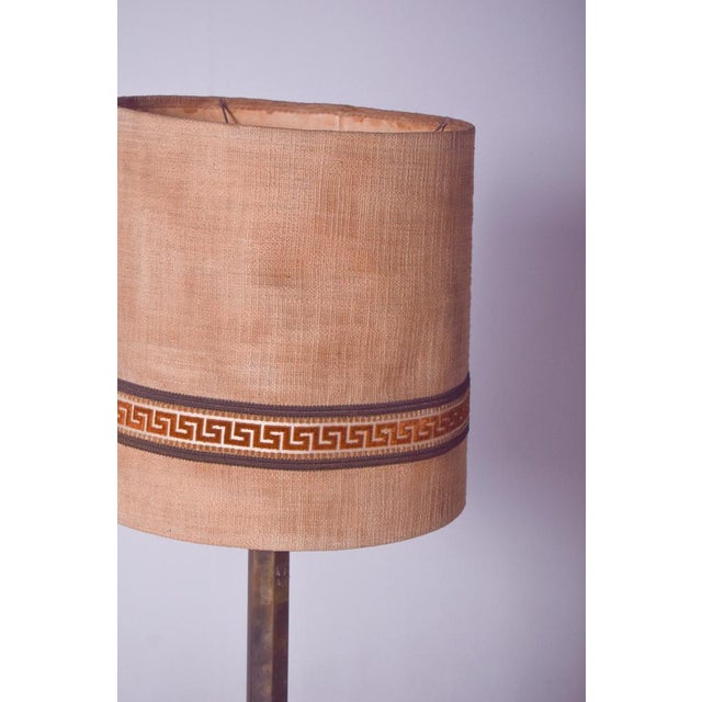 1950s Danish Brass Floor Lamp with Fabric Shade, 1950 For Sale - Image 5 of 8