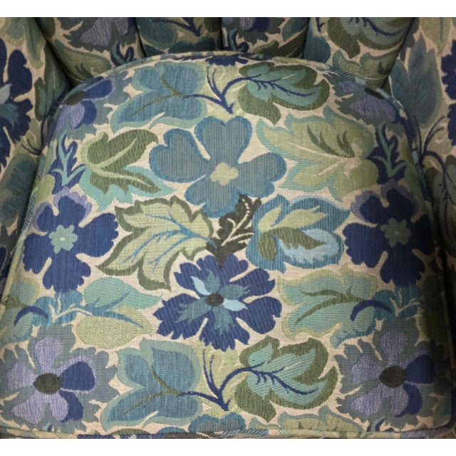 Blue Early 20th Century English Wingback Chair in the Edwardian Tradition For Sale - Image 8 of 13