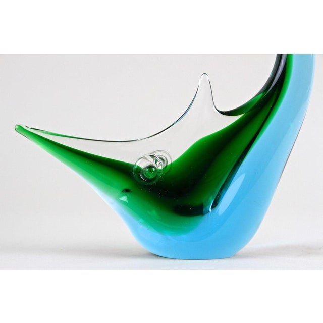 Mid-Century Murano Glass Fish Sculpture in Blue and Green Tones, Italy, 1970 For Sale - Image 9 of 18