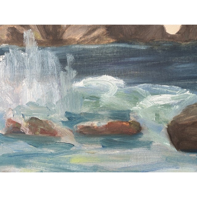 Blue Mid 20th Century Original Seascape Painting For Sale - Image 8 of 13