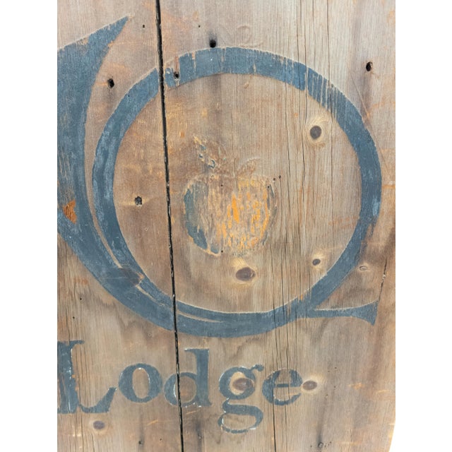 Wood Late 19th Century Primitive Rustic Crumhorn Lodge Sign For Sale - Image 7 of 10