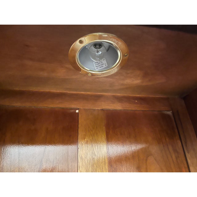 1990s Custom Mill House English Burl Walnut Architectural Breakfront For Sale - Image 10 of 12