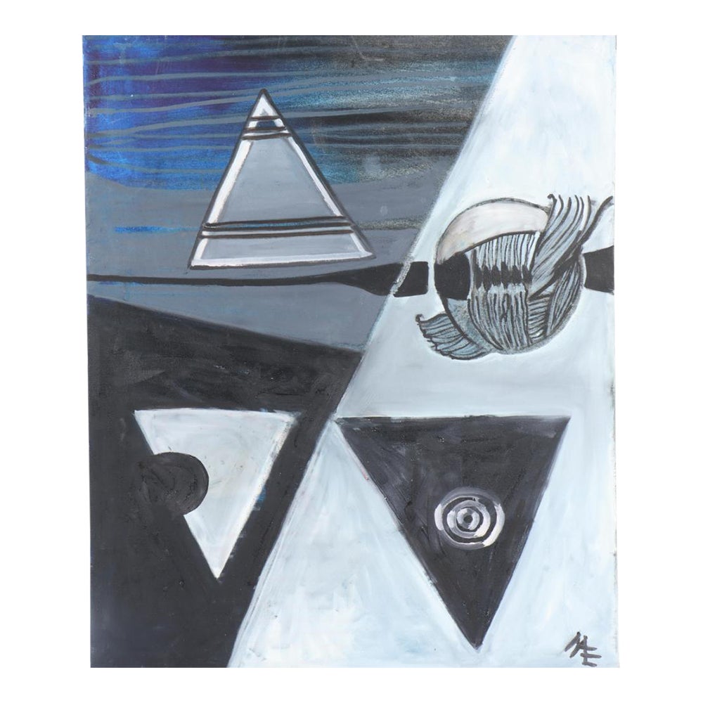 Mae Alice Engron (American, 1933-2007) Shapes, Oil Stretched on Canvas ...