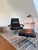 Metal Set of Mid-Century Lounge Chair and Ottoman in Black Leather and Chrome, 1960s, Set of 2 For Sale - Image 7 of 17