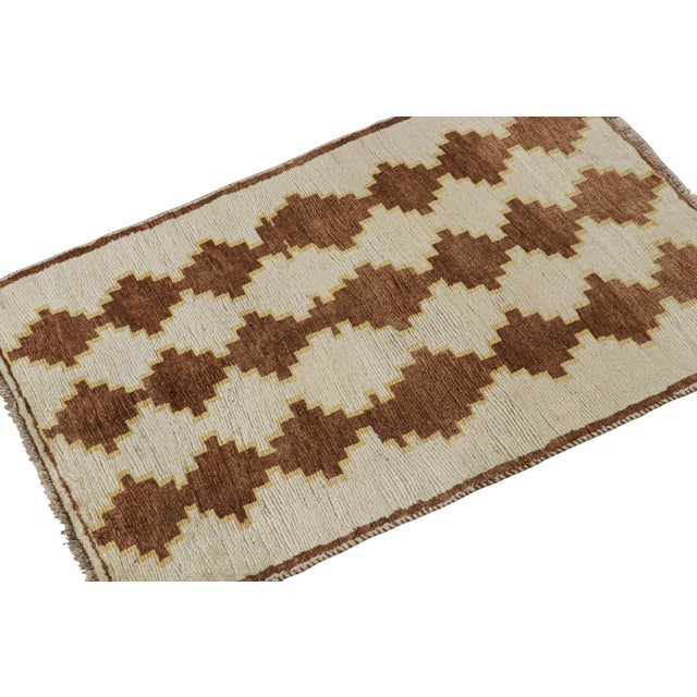 This vintage 4x6 Persian rug is a Gabbeh rug that originates from the Qashqai tribe—hand-knotted in wool circa 1950-1960....