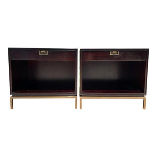 Thomas Pheasant for Baker Furniture “Mondrian” Nightstand Bedside Tables - a Pair For Sale