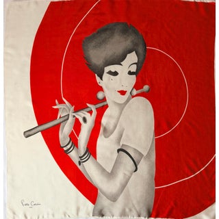 Pierre Cardin Lady Silk Scarf 1970 For Sale