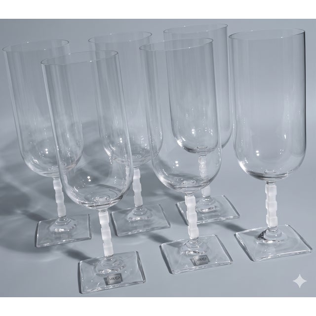 This rare and stunning set of six Mikasa Viewpoint iced tea glasses is crafted from exceptionally fine crystal and...