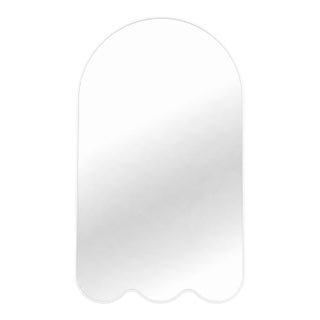 Modern Large Arched Wall Wavy Mirror - White Archvyli A3 Mimni For Sale