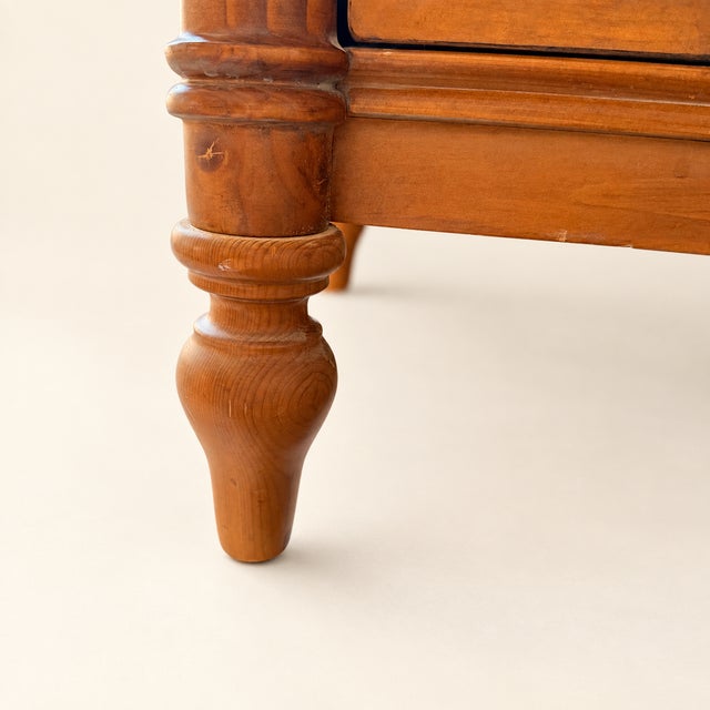 Wood Late 20th Century Ethan Allen Faux-Bamboo Bowfront Chest of Drawers For Sale - Image 7 of 10