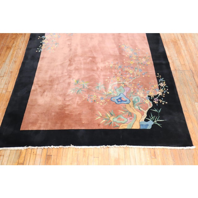 Textile Zabihi Collection Gallery Chinese Art Deco Carpet - 7'6" x 14'9" For Sale - Image 7 of 8