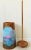 Brown Antique Wooden Butter Churn Oak Wood Hand Painted & Signed Flamingos For Sale - Image 8 of 12