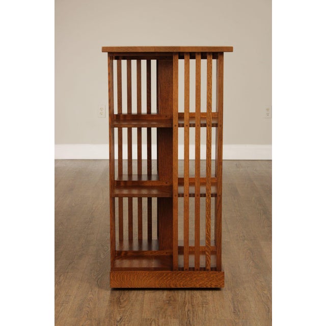 Stickley Mission Collection Oak Revolving Bookcase For Sale - Image 12 of 12