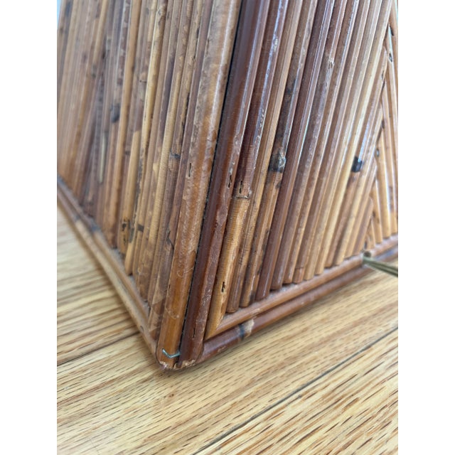 1970 Bamboo Table Lamp Attributed to Gabriella Crespi For Sale - Image 9 of 12