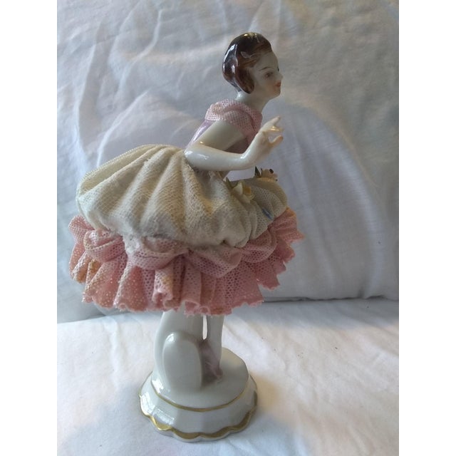 Vintage Early 20th Century German Volkstedt Dresden Lace Porcelain