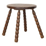 1940s French Bobbin Wood Side Table For Sale