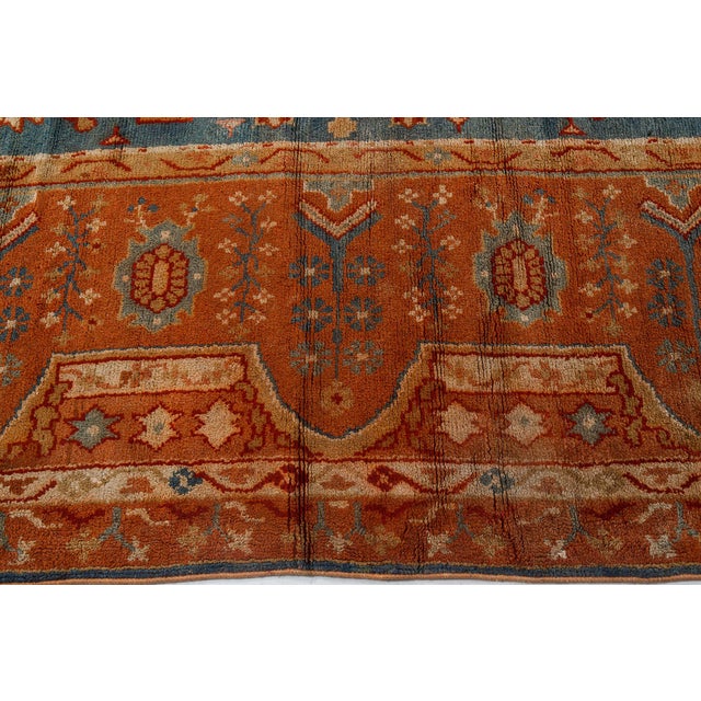 Antique Turkish Oushak Rug For Sale In New York - Image 6 of 8