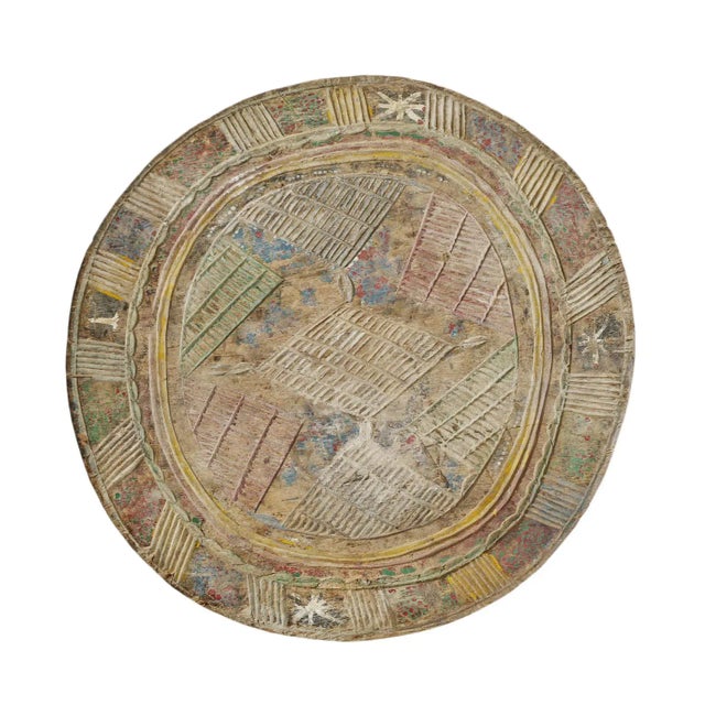 Vintage Nupe Wood Low Stool For Sale - Image 4 of 7