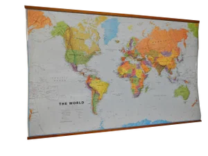 World Map in Laminated Paper