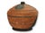 A finely woven American Art Deco lidded rattan basket dating to the 1920s, with a domed fitted lid and striking geometric...