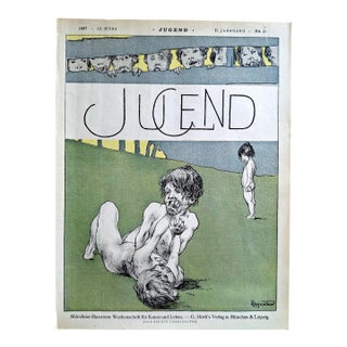 Original 1897 Jugend Magazine Cover No. 11 by Fritz Hegenbart – German Art Nouveau (Jugendstil) Print For Sale