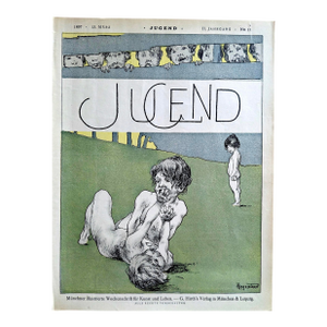 Original 1897 Jugend Magazine Cover No. 11 by Fritz Hegenbart – German Art Nouveau (Jugendstil) Print