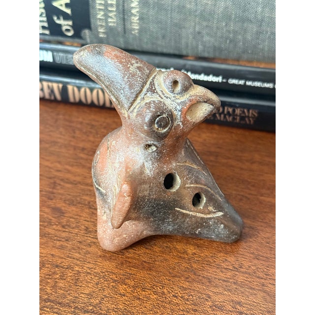 20th Century Mesoamerican Pre-Columbian Style Clay Pottery Toucan Bird Sculpture For Sale - Image 6 of 10