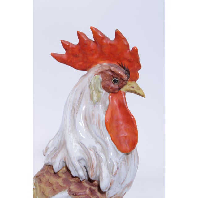 Vintage Pair of Corbet Italian Majolica Porcelain Roosters - Signed For Sale - Image 16 of 18