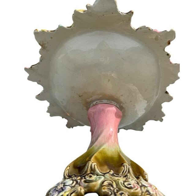 Antique European Majolica Compote For Sale - Image 10 of 11