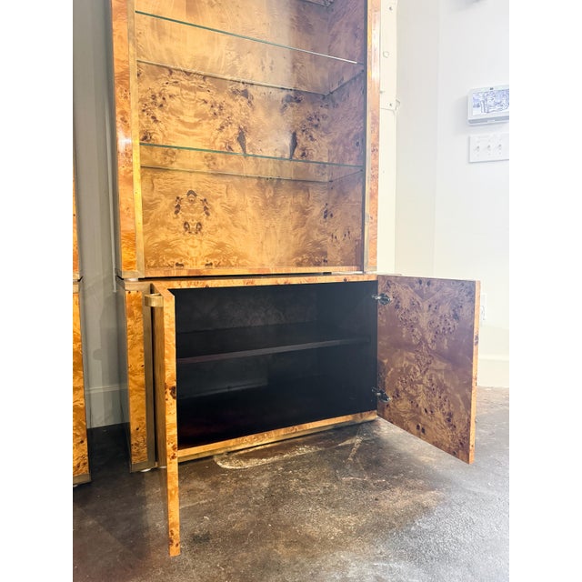 Italian Bookcase or Display Cabinet of Burr Sycamore - Two Available For Sale - Image 16 of 18
