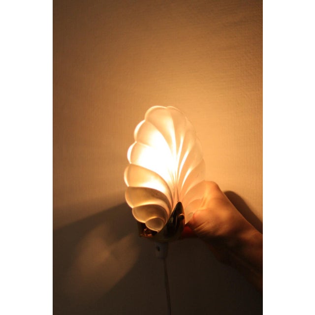 Art Deco Brass & Glass Shell Wall Lamps Denmark, 1930s Rewired, Working, E14, Set of 2 For Sale - Image 18 of 18