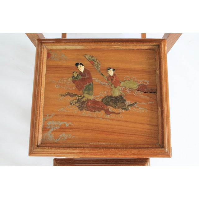 Mid 20th Century 20th Century Hong Kong Carved Nesting Tables S/3 For Sale - Image 5 of 12