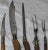 Traditional Antique Horn Handled Five-Piece Carving Set For Sale - Image 3 of 6