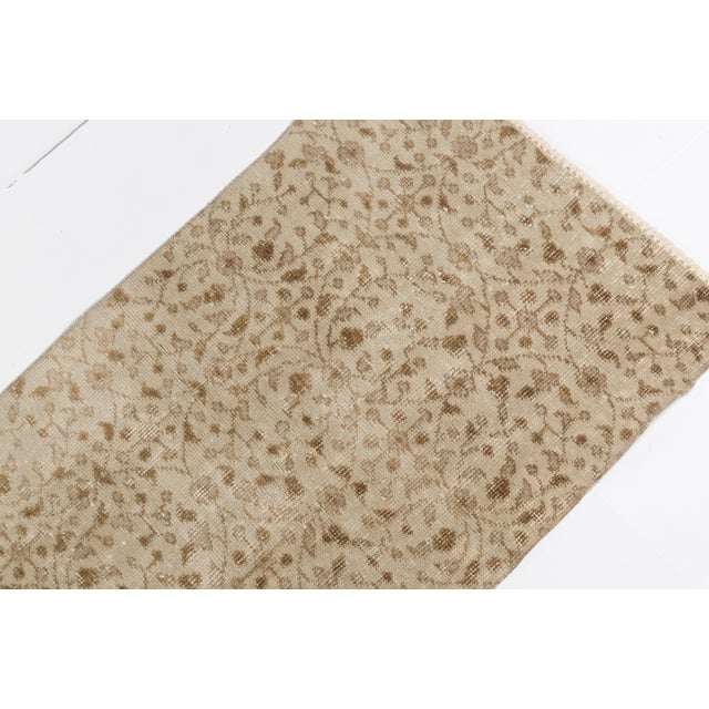 Beige Antique Wool Hallway Runner Rug For Sale - Image 4 of 10