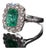 Gia Certified Natural 3.10Cts vs F Diamond Emerald 18k Solid Gold Milgrain Bezel Halo Ring, Size 6.5 For Sale