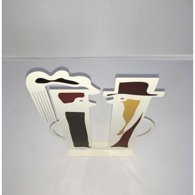 White Painted Metal Sculpture by Riccardo Dalisi, Italy, 1980s For Sale - Image 9 of 18