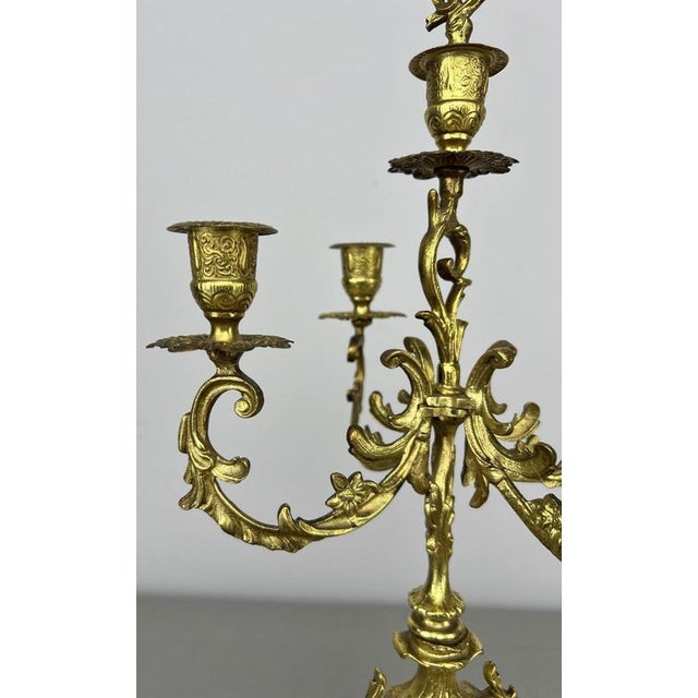 Vintage French Candleholders in Brass, Set of 2 For Sale - Image 3 of 12