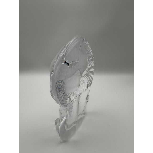 Mid-Century Modern 1970s Mid-Century Modern Royal Krona Art Glass Sitting Lion Paperweight by Mats Jonasson For Sale - Image 3 of 5