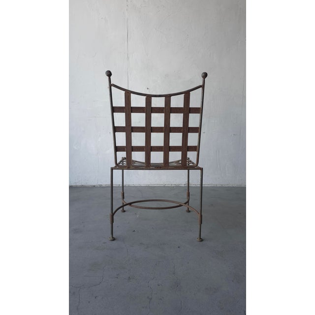 Vintage Rustic Iron Garden Side Chair For Sale In Las Vegas - Image 6 of 11
